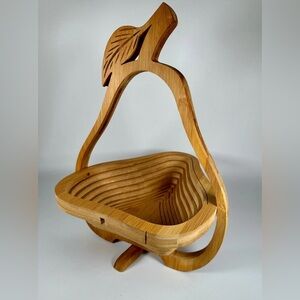 Wooden Pear-Shaped Basket